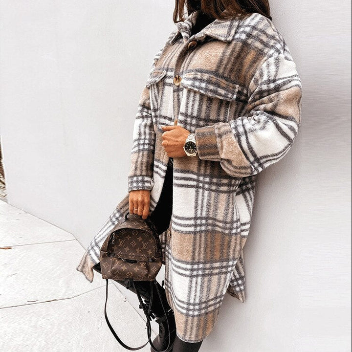 Women's Double-Breasted Trench Coat Notch Lapel Belted Longline Storm-Flap Classic