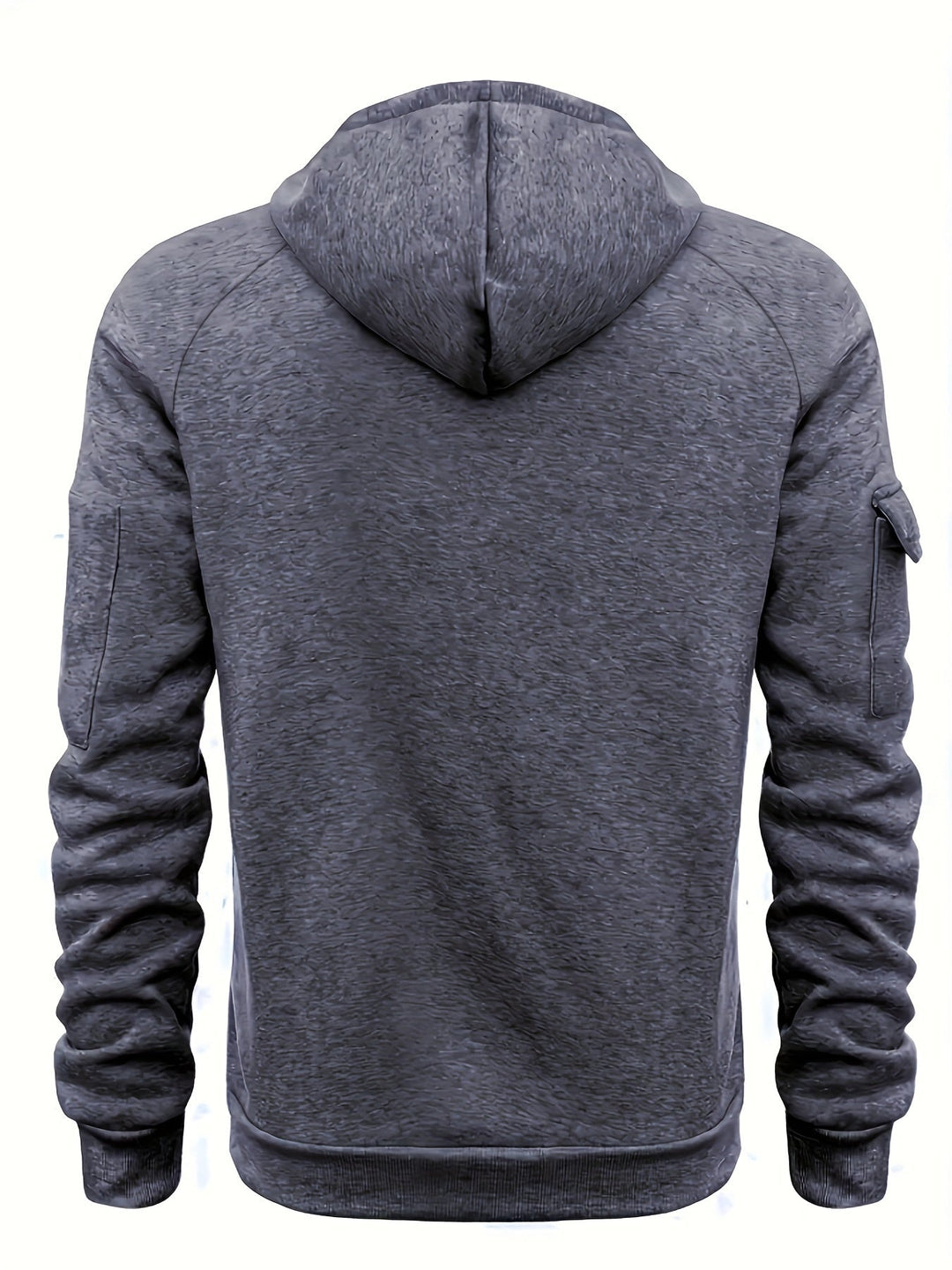 Men's Utility Quarter-Zip Hoodie Drawstring Sleeve Pocket Techwear Relaxed