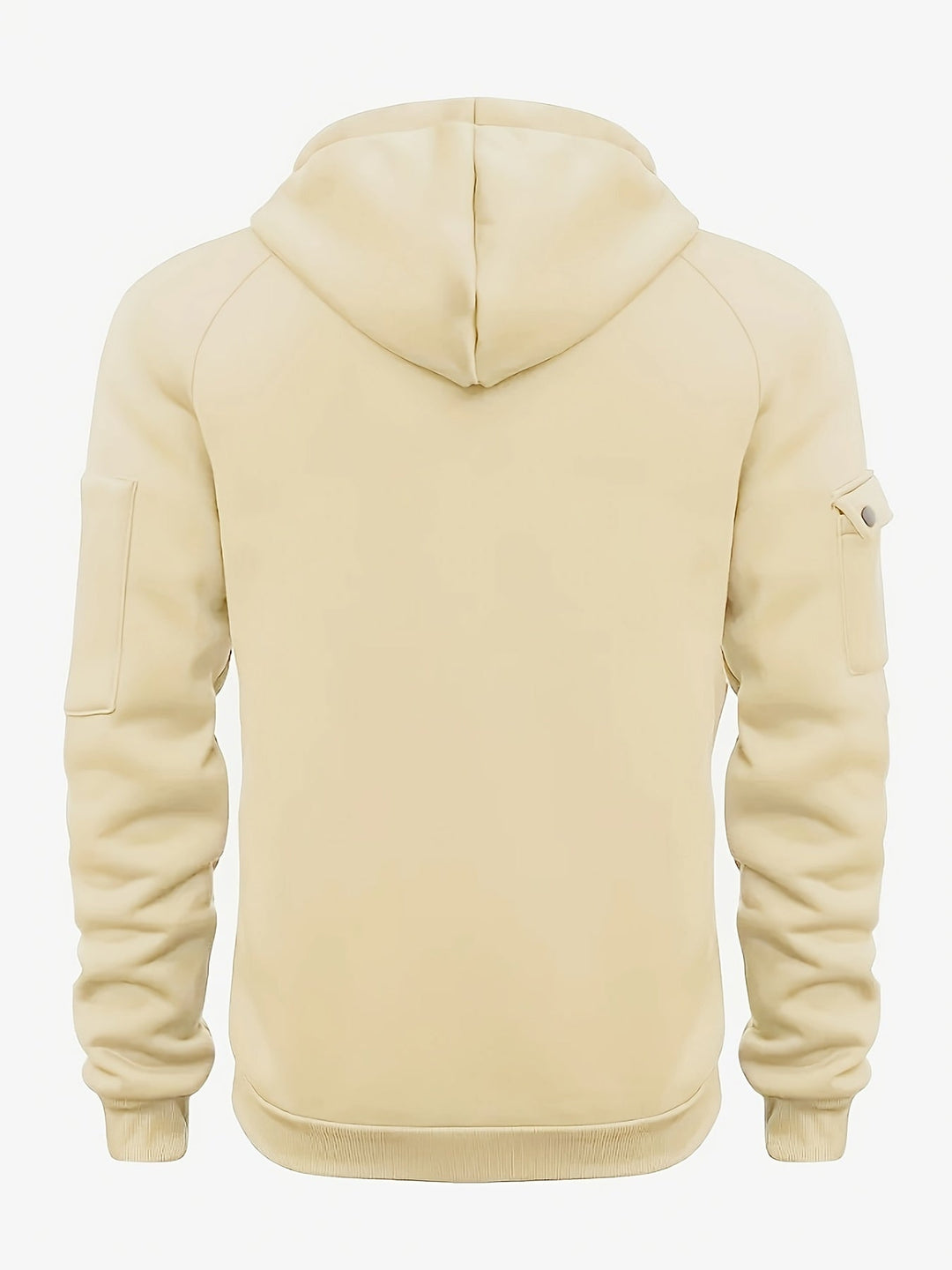 Men's Utility Quarter-Zip Hoodie Drawstring Sleeve Pocket Techwear Relaxed