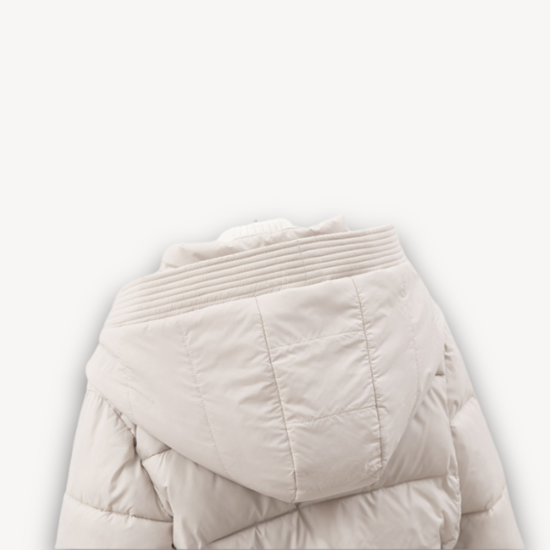 Women's Belted Hooded Puffer Jacket Full-Zip Quilted Fitted-Waist Warm