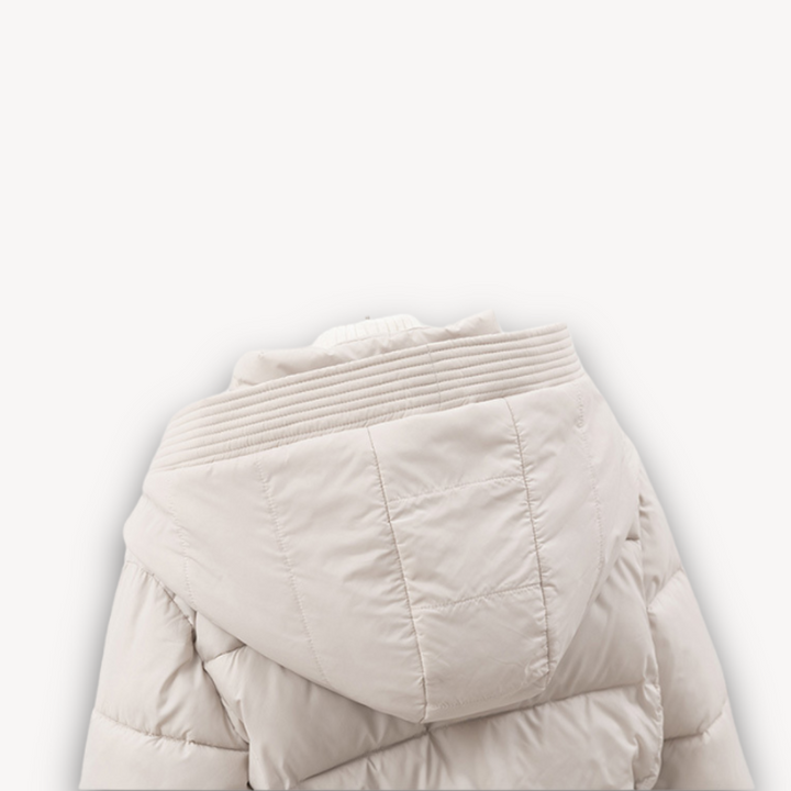 Women's Belted Hooded Puffer Jacket Full-Zip Quilted Fitted-Waist Warm