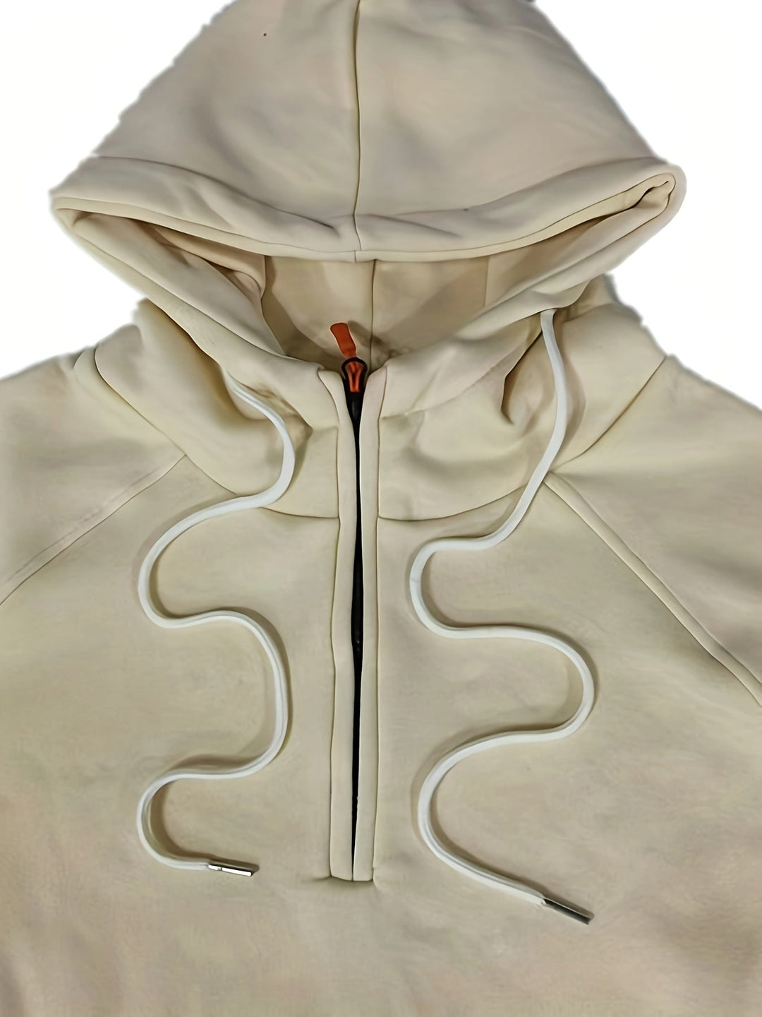 Men's Utility Quarter-Zip Hoodie Drawstring Sleeve Pocket Techwear Relaxed