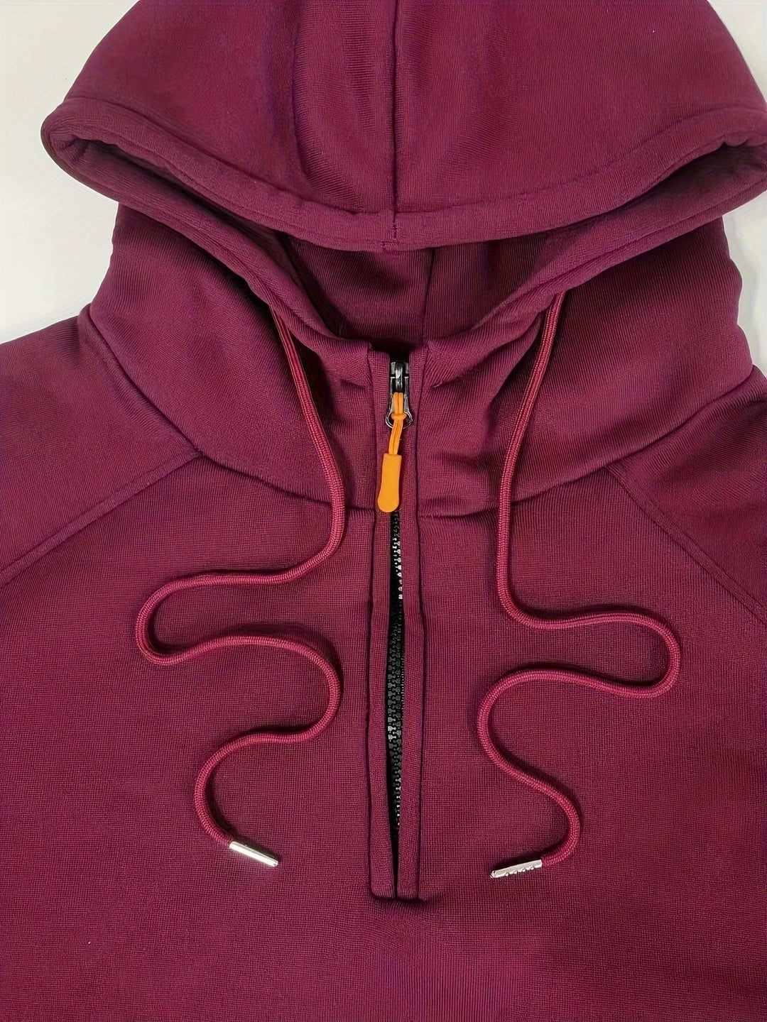 Men's Utility Quarter-Zip Hoodie Drawstring Sleeve Pocket Techwear Relaxed