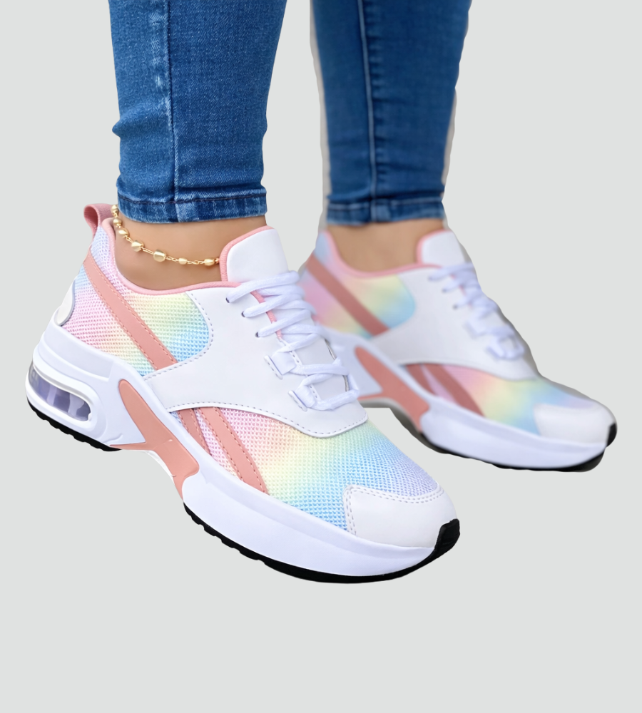 Women's Chunky Air Cushion Sneakers Lace-Up Platform Running Walking Comfort
