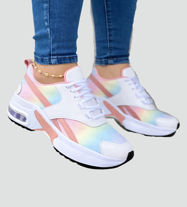 Women's Chunky Air Cushion Sneakers Lace-Up Platform Running Walking Comfort