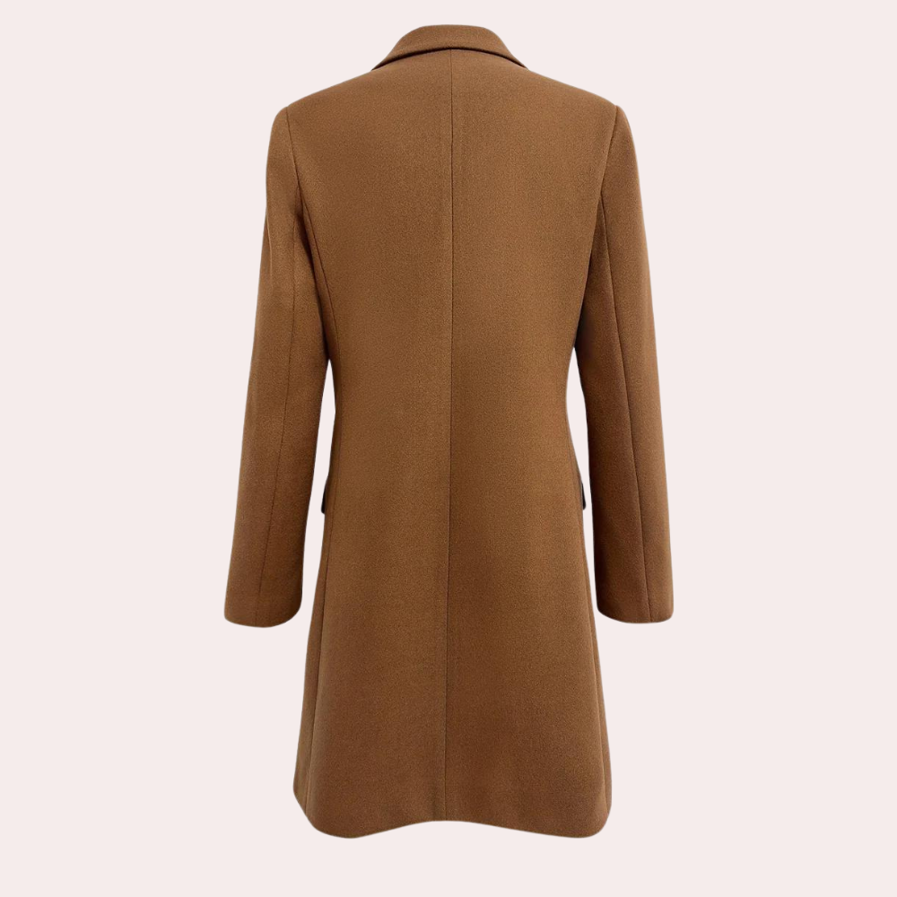 Women's Double-Breasted Trench Coat Notch Lapel Belted Longline Storm-Flap Classic