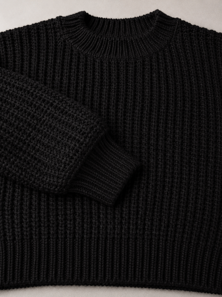 Women's Chunky Cable Knit Oversized Sweater Crewneck Balloon Sleeve Pullover