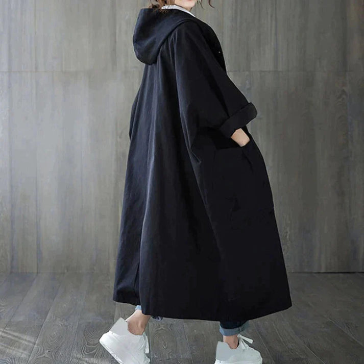 Women's Double-Breasted Trench Coat Notch Lapel Belted Longline Storm-Flap Classic