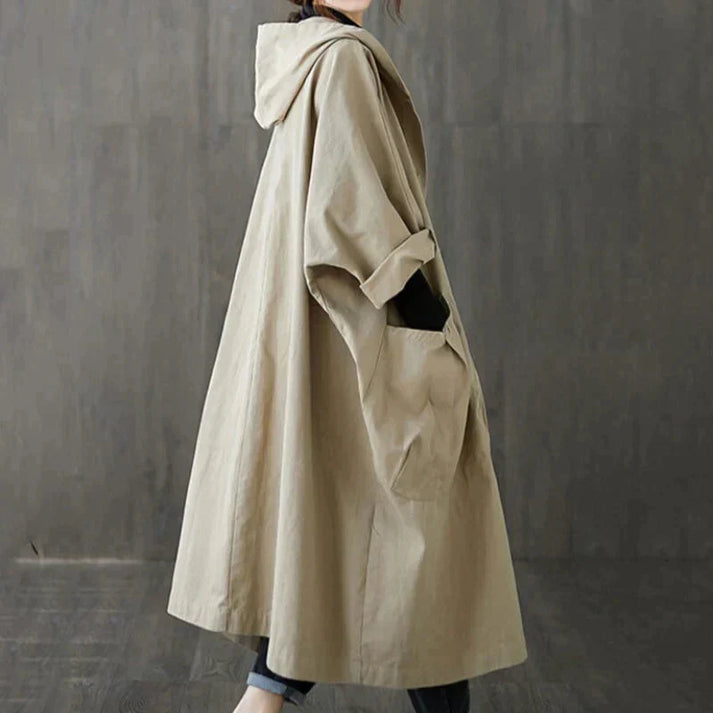 Women's Double-Breasted Trench Coat Notch Lapel Belted Longline Storm-Flap Classic