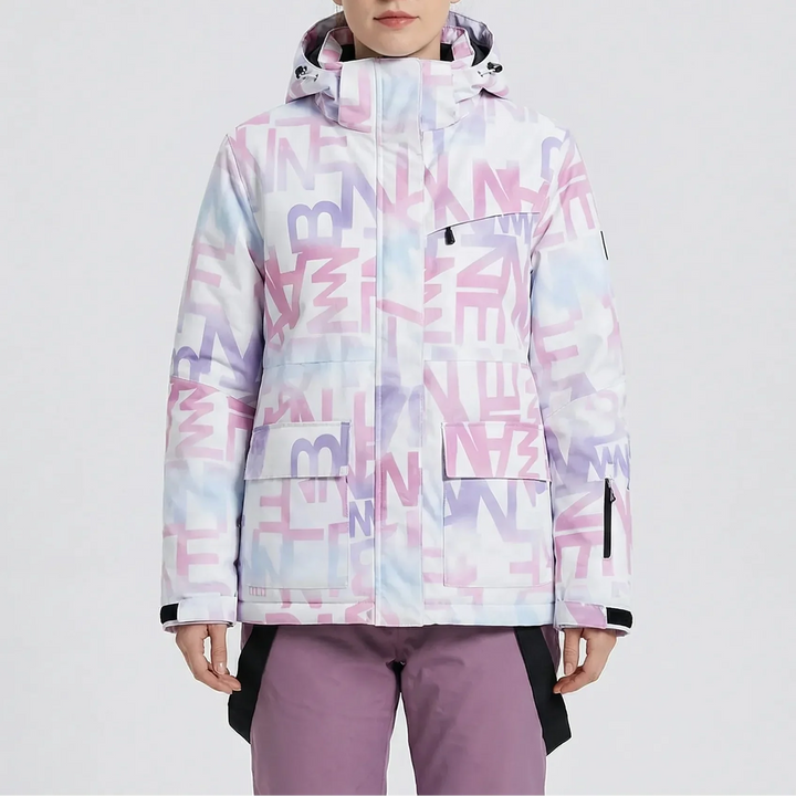 Women's Ski Parka Set Two-Piece Hooded Jacket Snow Pants Insulated Winter Snowsuit Outdoor Warm