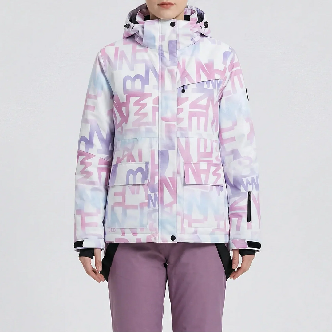 Women's Ski Parka Set Two-Piece Hooded Jacket Snow Pants Insulated Winter Snowsuit Outdoor Warm