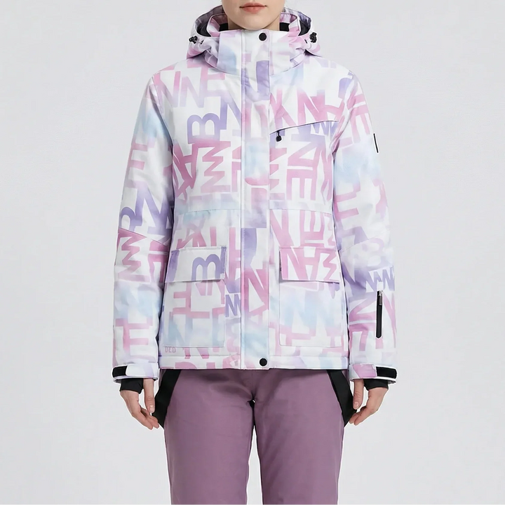 Women's Ski Parka Set Two-Piece Hooded Jacket Snow Pants Insulated Winter Snowsuit Outdoor Warm