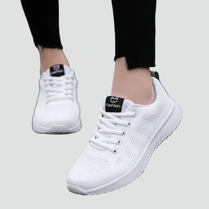 Women's Knit Mesh Running Sneakers Lace-Up Lightweight Cushioned Walking