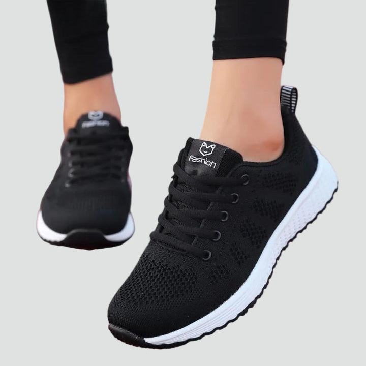 Women's Knit Mesh Running Sneakers Lace-Up Lightweight Cushioned Walking