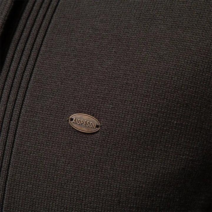 Men's Shawl Collar Knit Cardigan Open-Front Patch-Pocket Relaxed