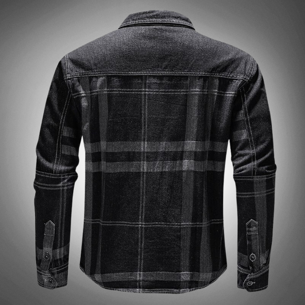 Men's Denim Jacket Button-Front Spread Collar Chest Pockets Washed Slim