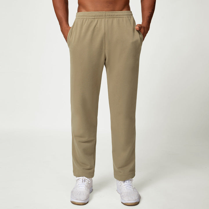Men's Sweatpants Straight Leg Drawstring Elastic Waist Open Hem Relaxed