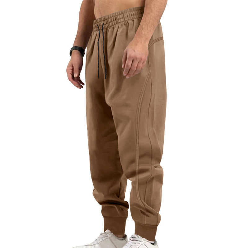 Men's Athletic Joggers Zip Pockets Cuffed Hem Drawstring Elastic Waist