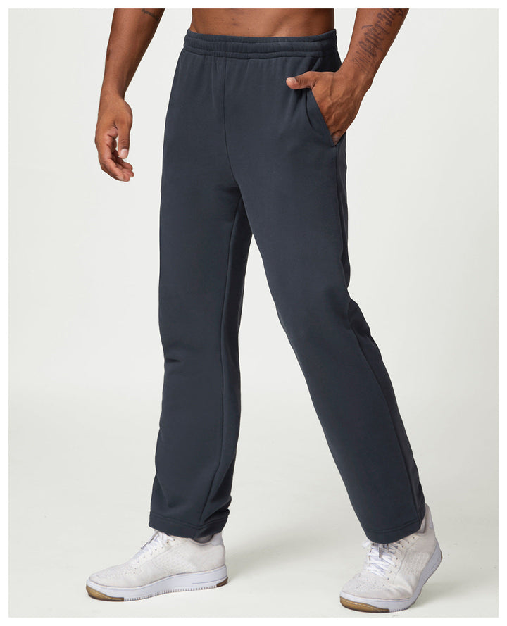 Men's Sweatpants Straight Leg Drawstring Elastic Waist Open Hem Relaxed