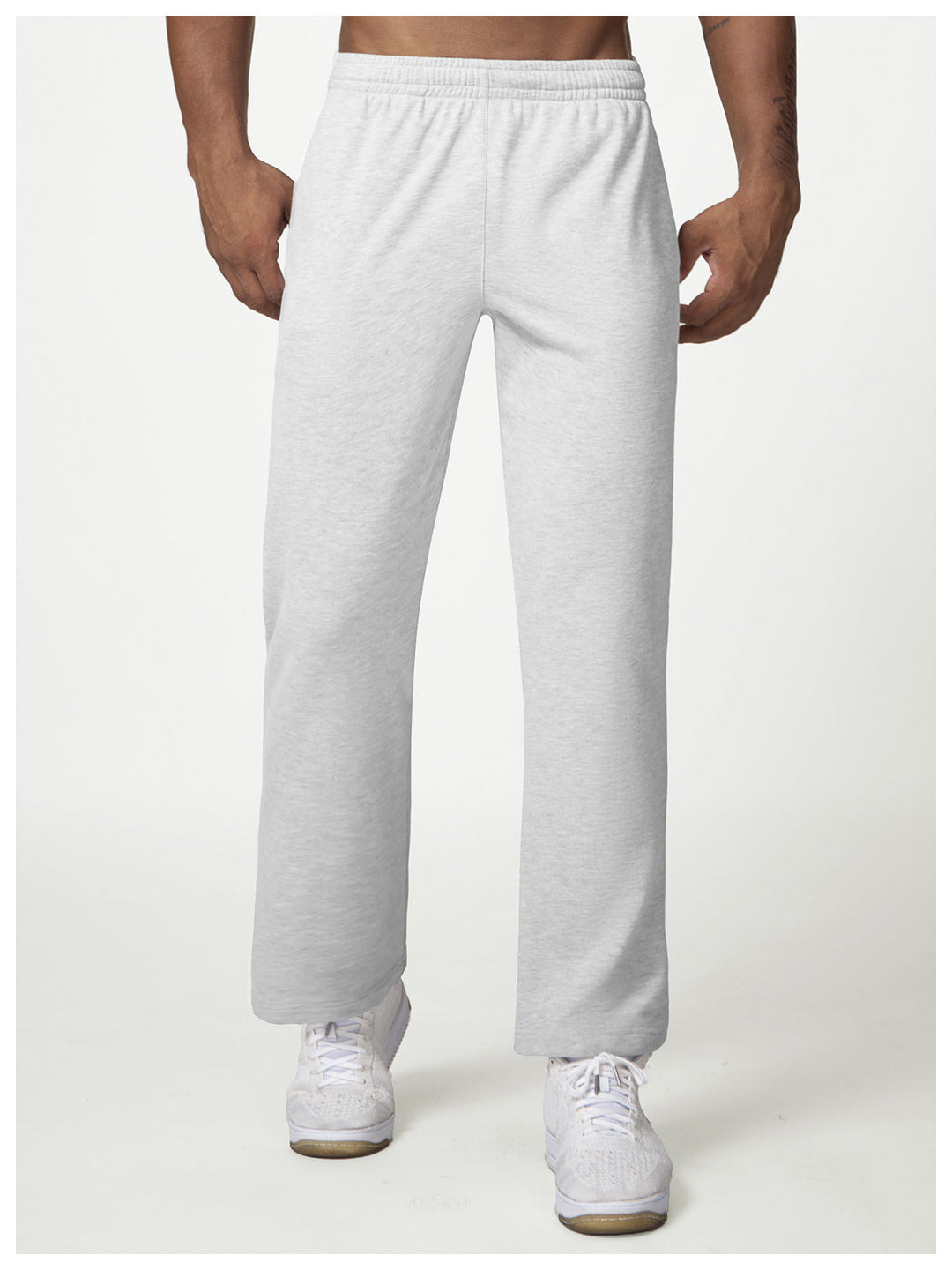 Men's Sweatpants Straight Leg Drawstring Elastic Waist Open Hem Relaxed