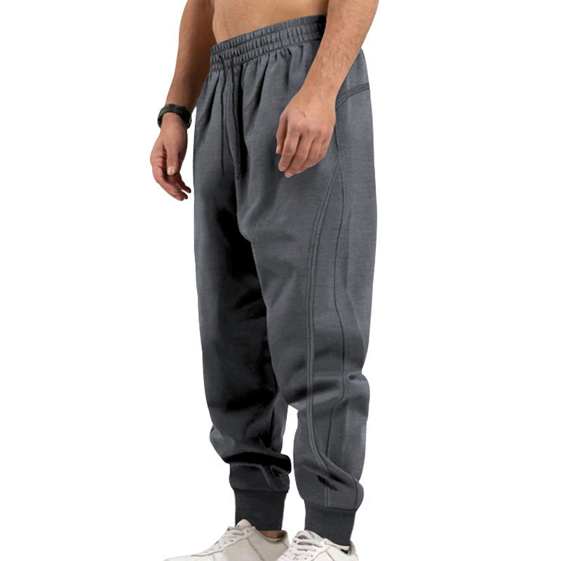 Men's Athletic Joggers Zip Pockets Cuffed Hem Drawstring Elastic Waist