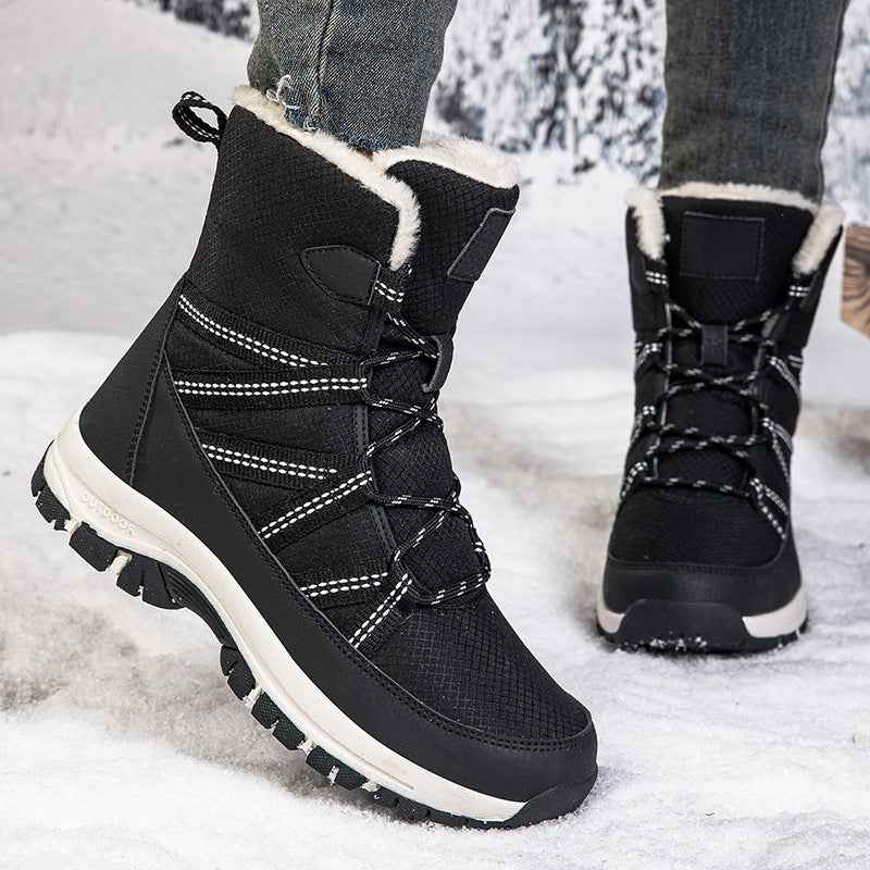 Women's Snow Boots Insulated Plush-Lined Lace-Up Non-Slip Winter Warm