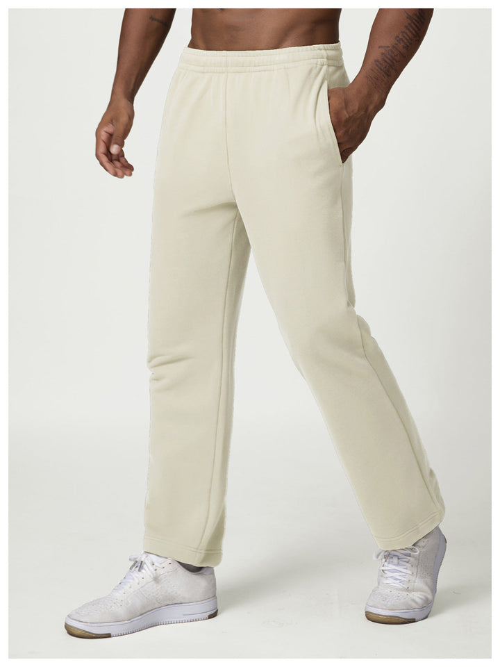 Men's Sweatpants Straight Leg Drawstring Elastic Waist Open Hem Relaxed