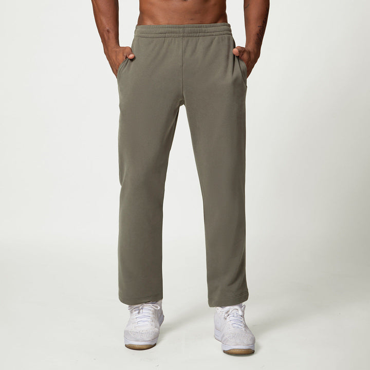 Men's Sweatpants Straight Leg Drawstring Elastic Waist Open Hem Relaxed