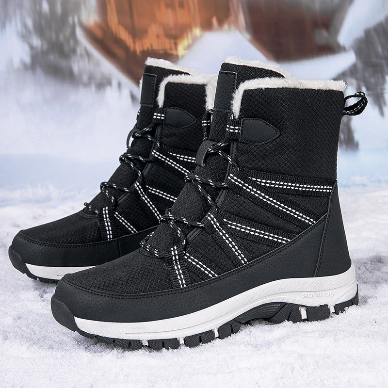 Women's Snow Boots Insulated Plush-Lined Lace-Up Non-Slip Winter Warm