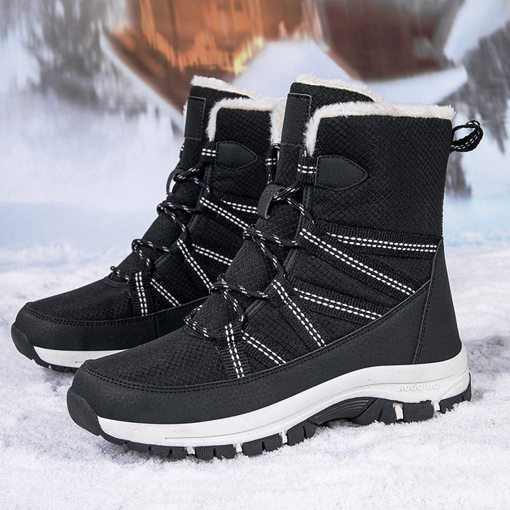 Women's Snow Boots Insulated Plush-Lined Lace-Up Non-Slip Winter Warm