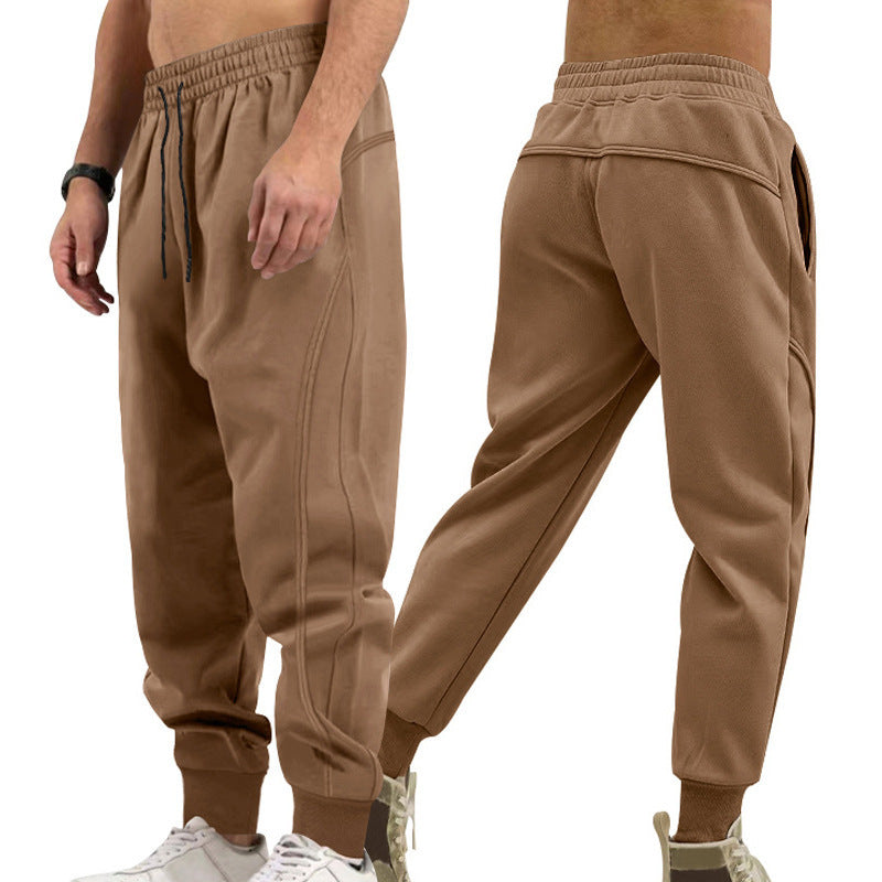 Men's Athletic Joggers Zip Pockets Cuffed Hem Drawstring Elastic Waist