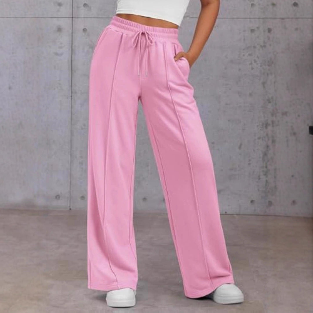 Women's Wide Leg Sweatpants High Waist Drawstring Pockets Pleated Relaxed
