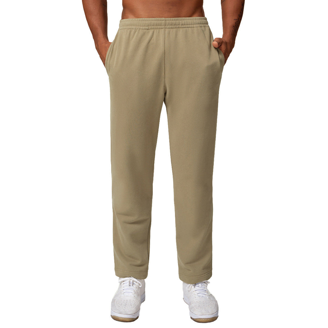 Men's Sweatpants Straight Leg Drawstring Elastic Waist Open Hem Relaxed