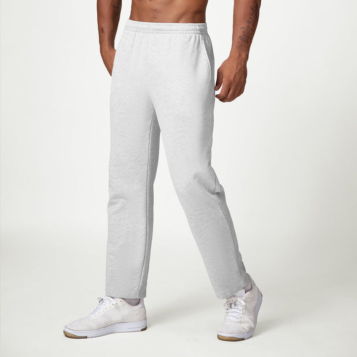 Men's Sweatpants Straight Leg Drawstring Elastic Waist Open Hem Relaxed