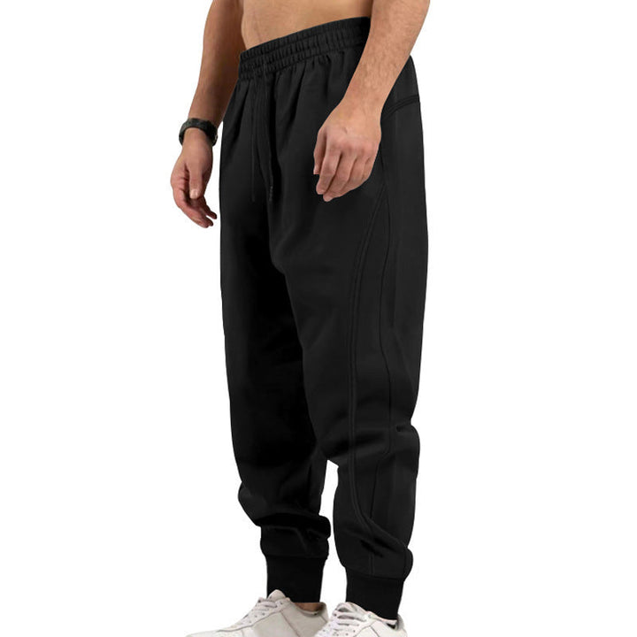 Men's Athletic Joggers Zip Pockets Cuffed Hem Drawstring Elastic Waist