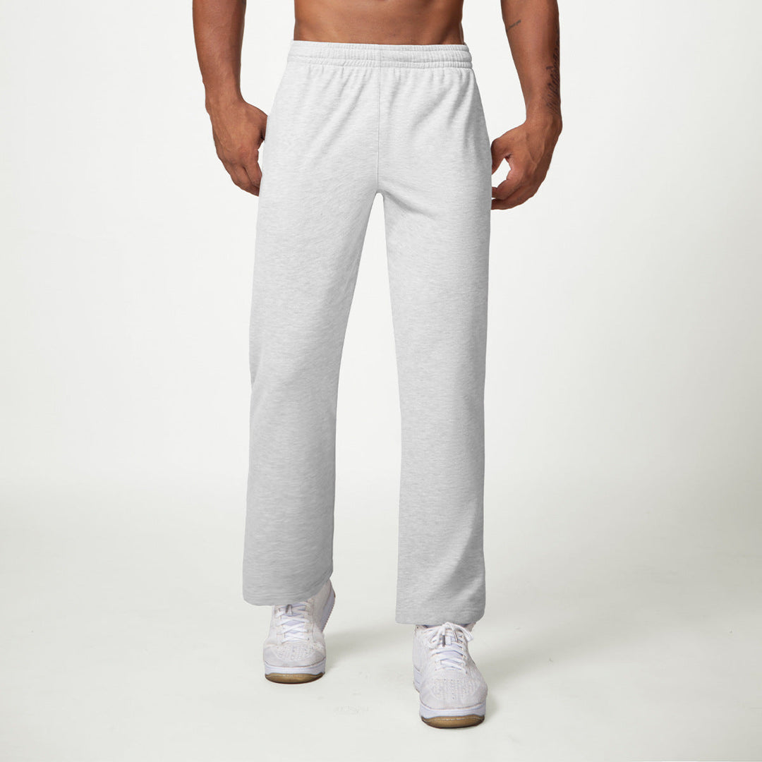 Men's Sweatpants Straight Leg Drawstring Elastic Waist Open Hem Relaxed