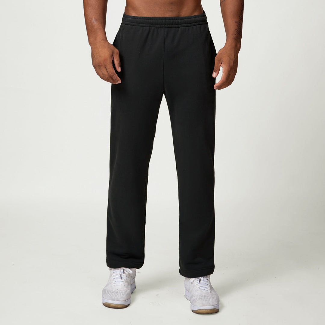 Men's Sweatpants Straight Leg Drawstring Elastic Waist Open Hem Relaxed