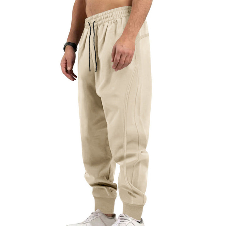 Men's Athletic Joggers Zip Pockets Cuffed Hem Drawstring Elastic Waist