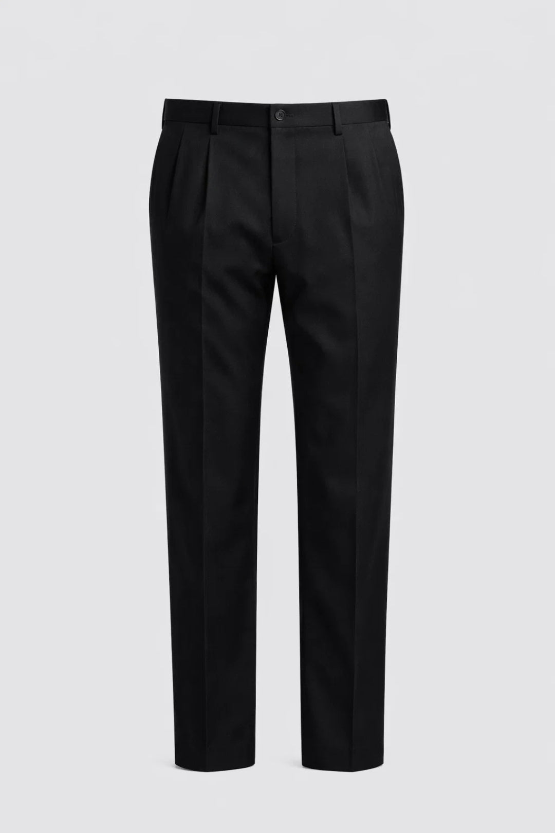 Men's Pleated Trousers Tailored Straight-Leg Smart Stretch Chino Business