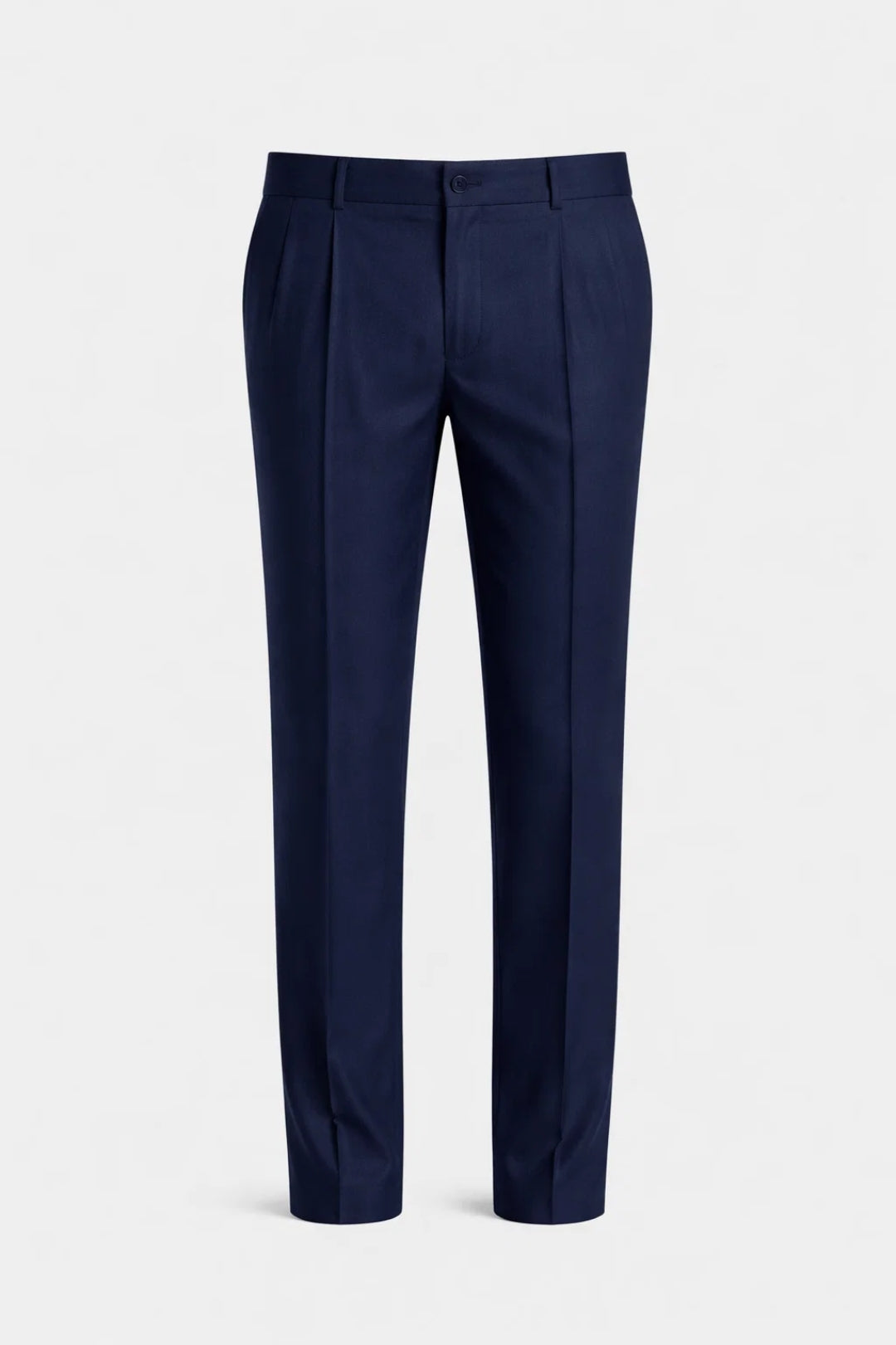 Men's Pleated Trousers Tailored Straight-Leg Smart Stretch Chino Business