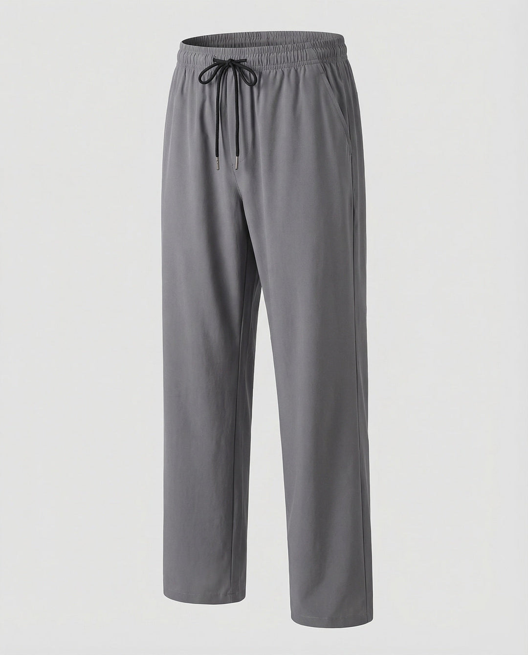 Men's Straight Leg Joggers Drawstring Elastic Waist Open Hem Pockets