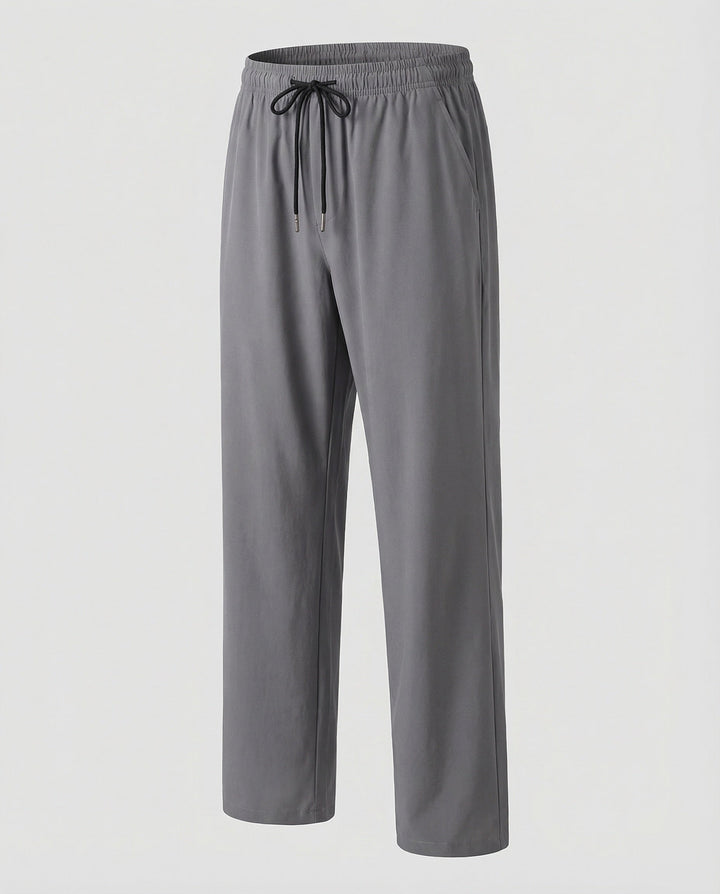 Men's Straight Leg Joggers Drawstring Elastic Waist Open Hem Pockets