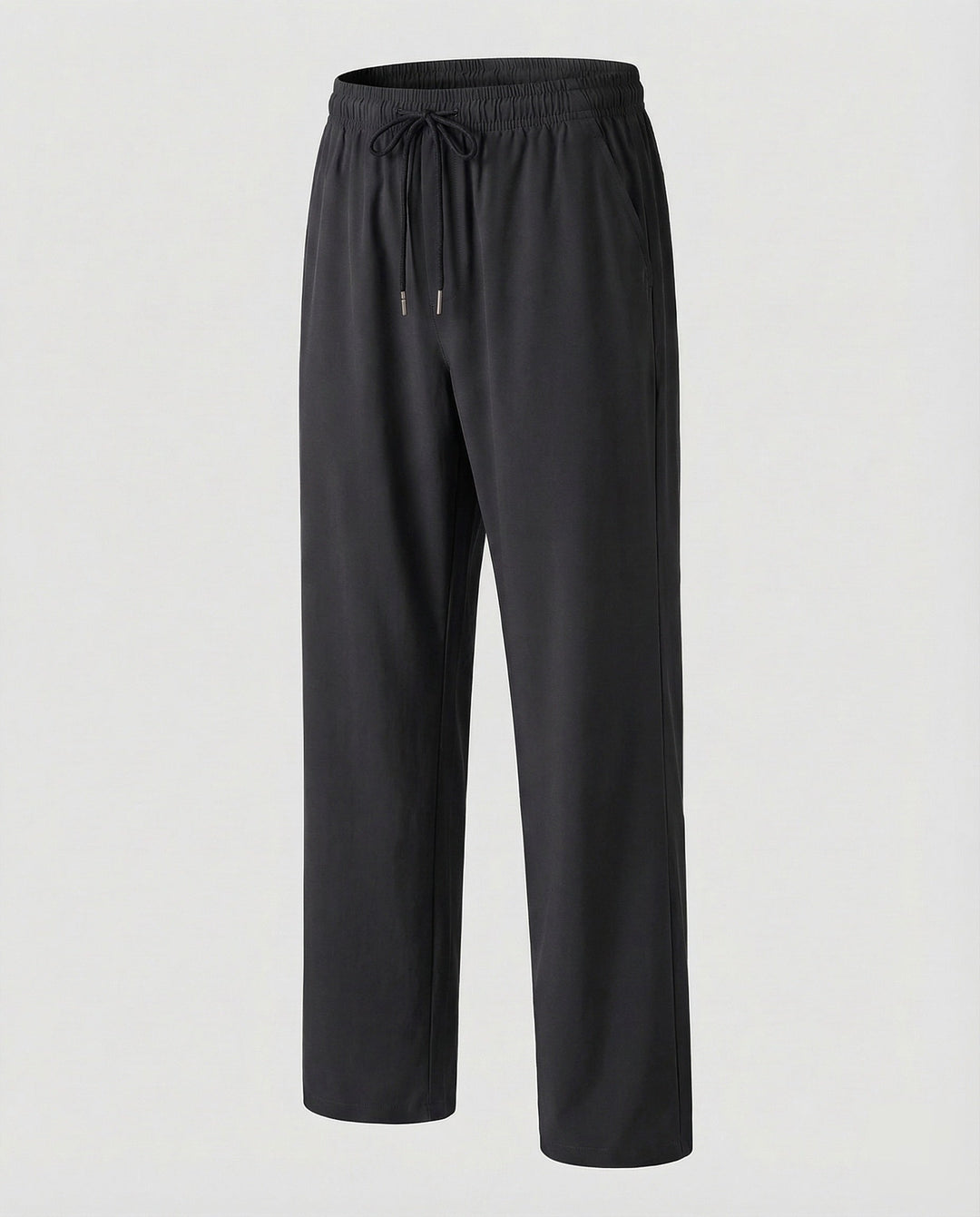 Men's Straight Leg Joggers Drawstring Elastic Waist Open Hem Pockets