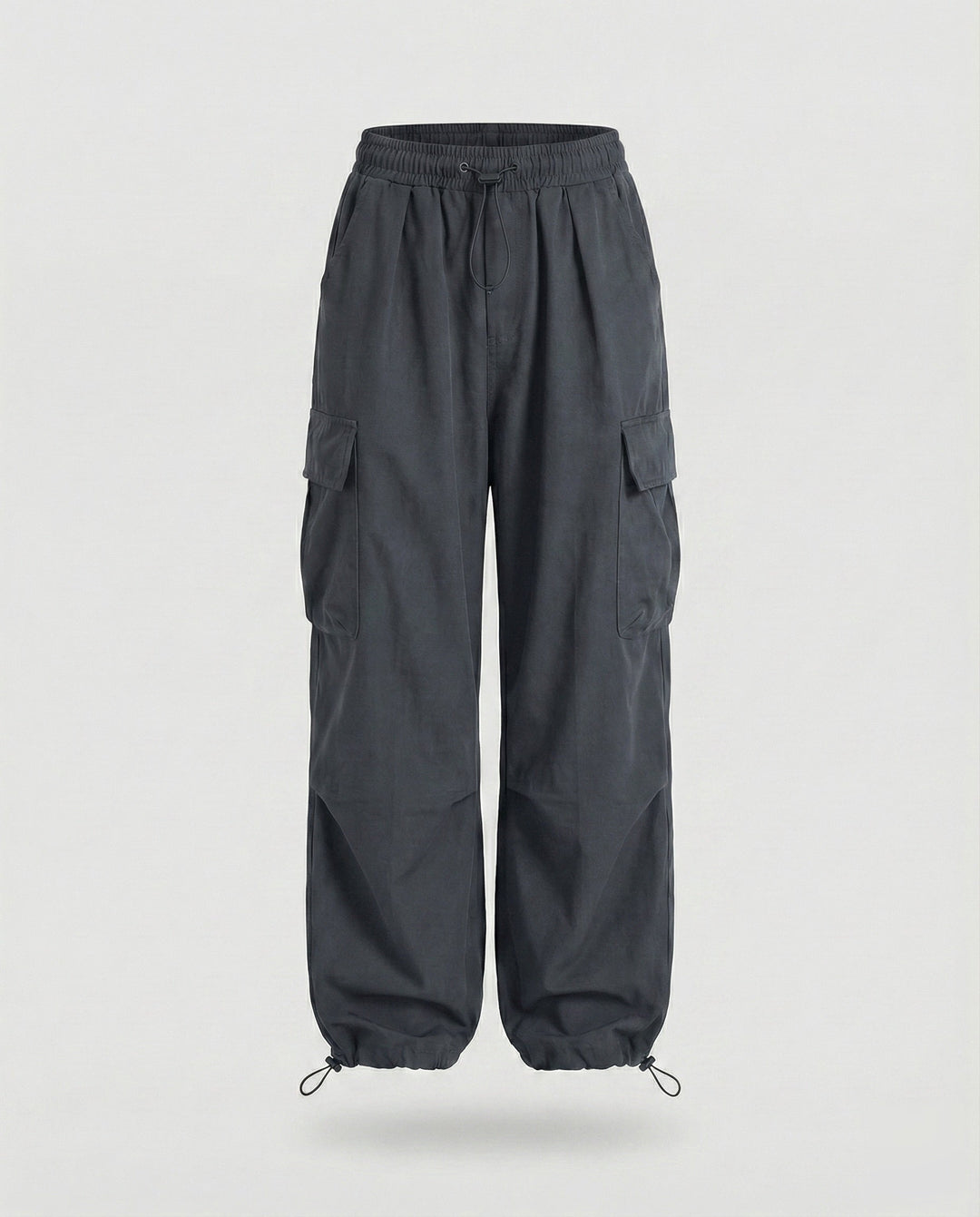 Women's Balloon Cargo Pants Wide Leg Drawstring Flap Pockets Parachute