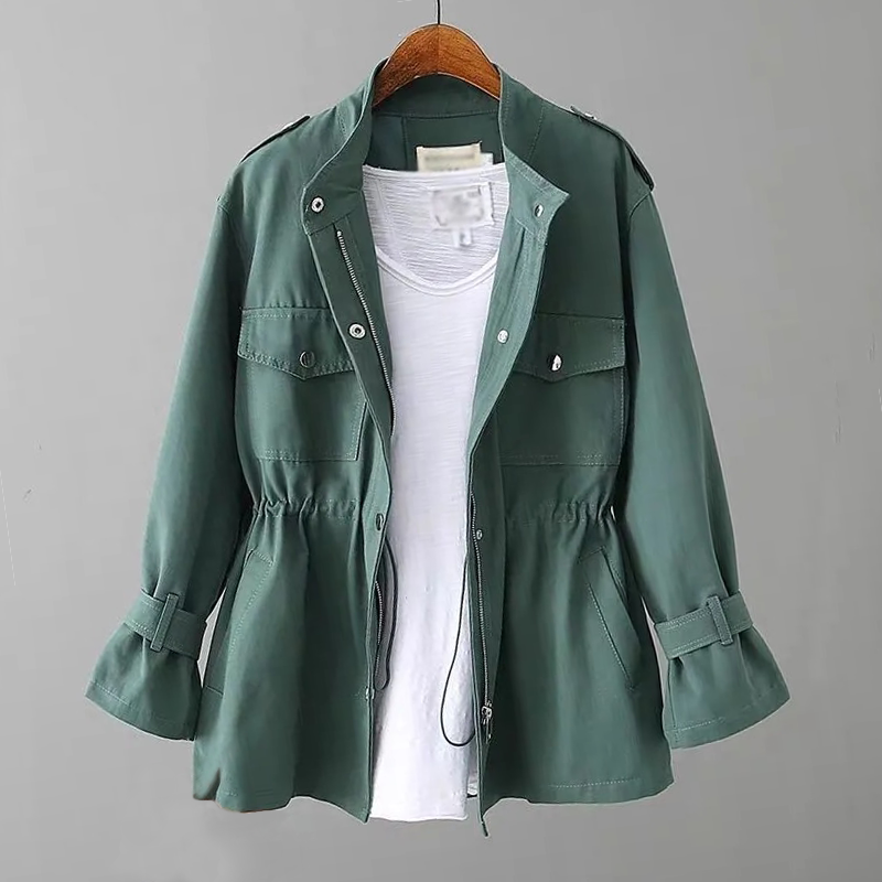 Women's Double-Breasted Trench Coat Notch Lapel Belted Longline Storm-Flap Classic