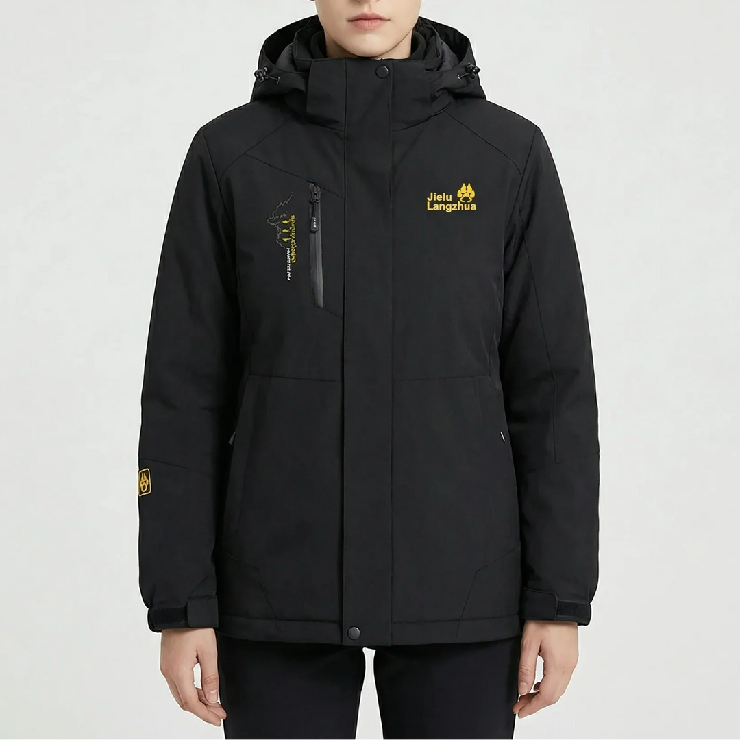 Women's 3-in-1 Ski Jacket Hooded Zip-Up Fleece-Lined Colorblock Insulated Winter Outdoor Warm