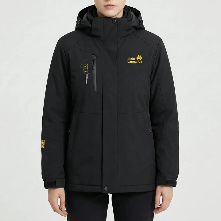 Women's 3-in-1 Ski Jacket Hooded Zip-Up Fleece-Lined Colorblock Insulated Winter Outdoor Warm