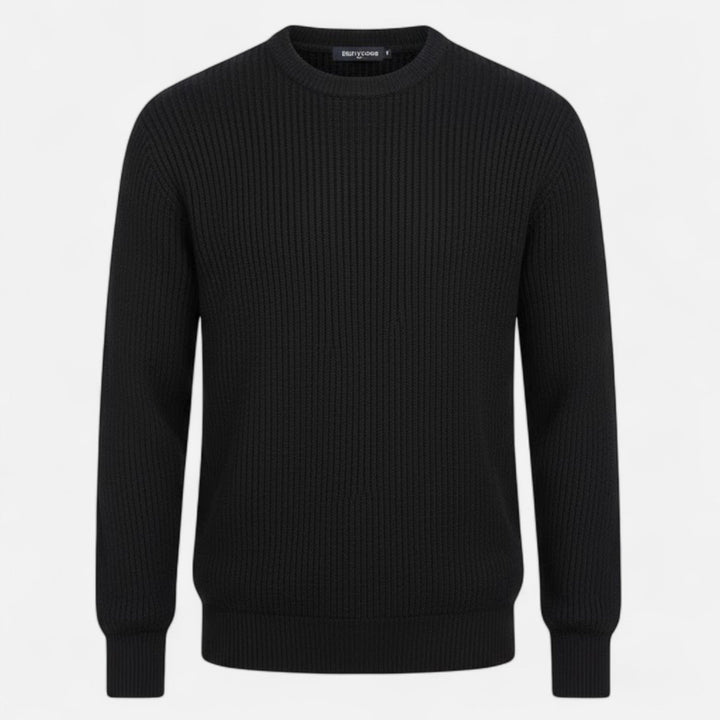 Men's Thick Ribbed Knit Sweater Crewneck Long-Sleeve Loose Pullover Winter