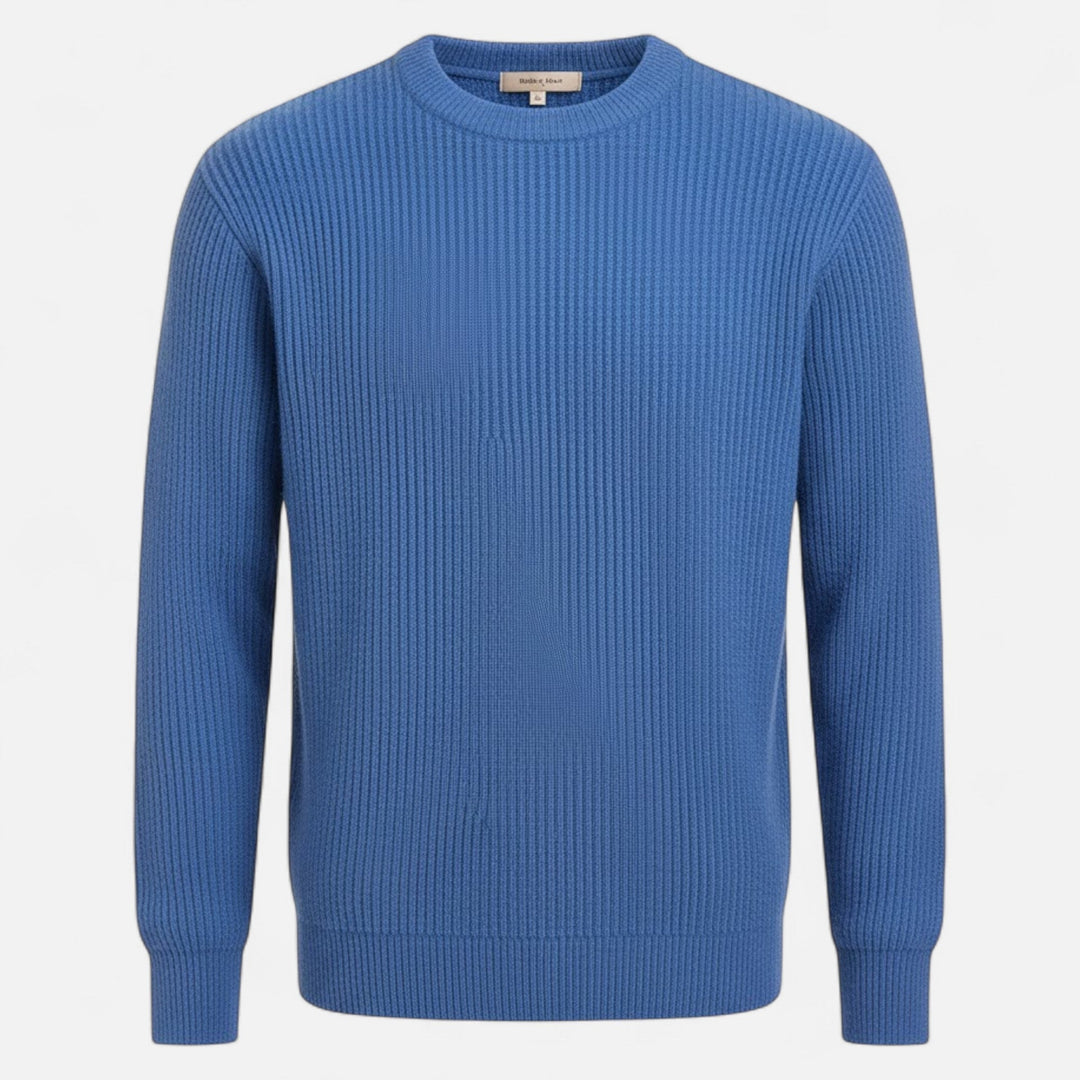 Men's Thick Ribbed Knit Sweater Crewneck Long-Sleeve Loose Pullover Winter