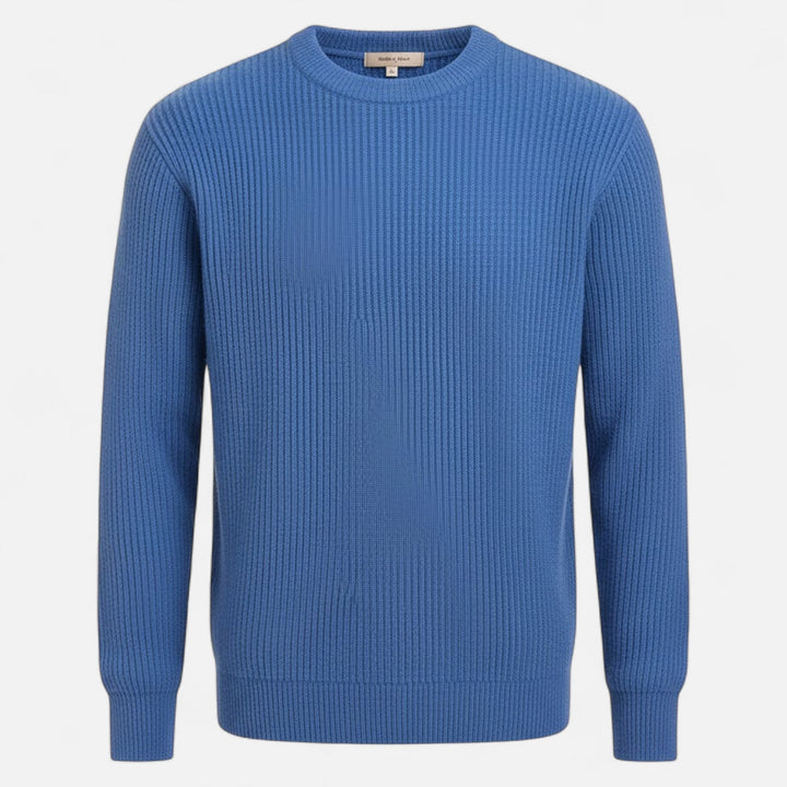 Men's Thick Ribbed Knit Sweater Crewneck Long-Sleeve Loose Pullover Winter